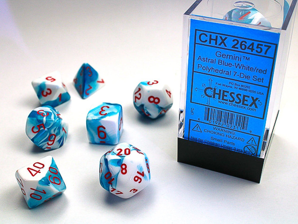 Chessex - Astral Blue/White/Red - 36 Dice