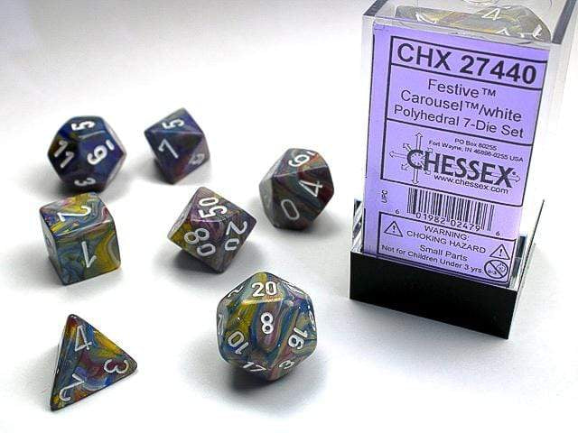 Chessex - Festive Carousel/White (7)