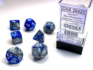 Chessex - Blue-Steel/white - 7 Die Set