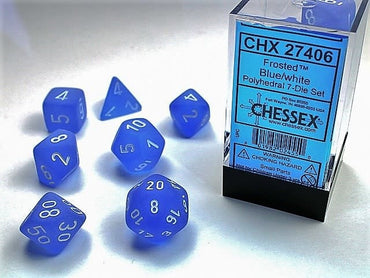 Chessex - Frosted Blue/white - 7 Die Set