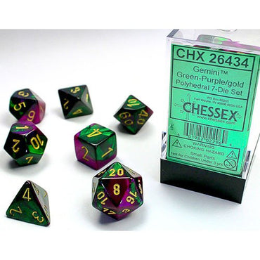 Chessex - Gemini Green-purple/gold- 7 Die Set