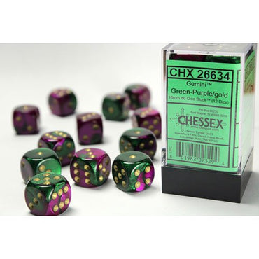 Chessex - Green-purple/gold - 12 Die Set