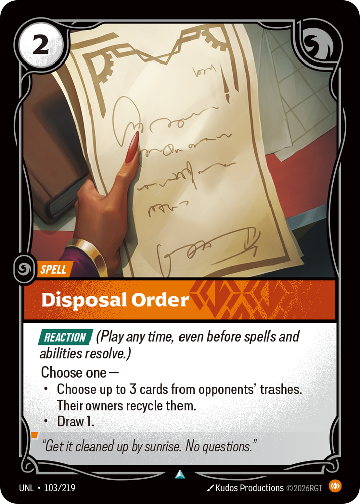 Disposal Order (Unleashed - 103-219)