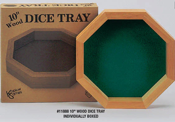 Dice Tray - 10" Wood Octagon