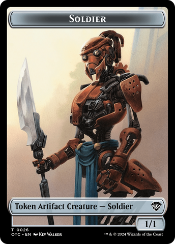 Drake // Soldier (0026) Double-Sided Token [Outlaws of Thunder Junction Commander Tokens]