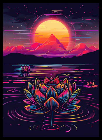 Neon Retro Black Lotus - Sleeves