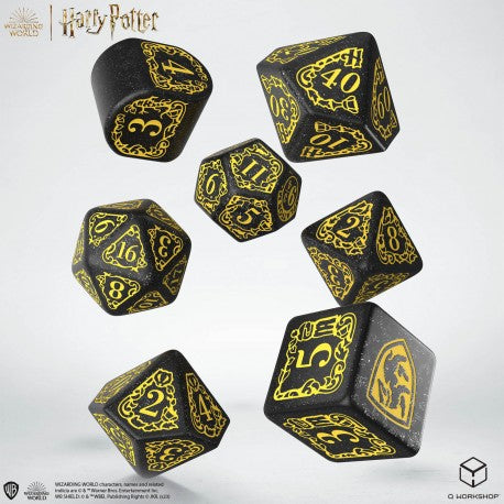 Q Workshop - Hufflepuff Modern Dice Set - Black