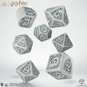 Q Workshop - Slytherin Modern Dice Set - White