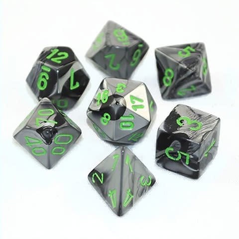 Chessex - Mini Gemini Black-Grey/Green (7)