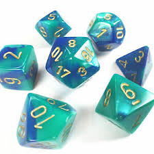 Chessex - Gemini - Poly - Blue Teal/Gold (7)