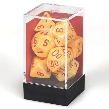 Chessex - Dice set - Festive - Sunburst/Red (7)