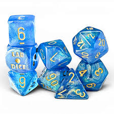 Chessex - Lab Dice - Shimmer - Aqueous/Gold