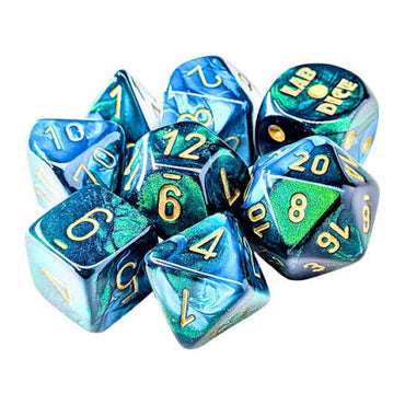 Chessex - Lab Dice - Gemini - Green-Teal/Gold