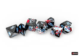 Chessex - Dice set - Brush -  Dark Side/blue (7)