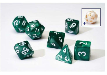 Sirius Dice - RPG 7 Die Set - Pearl Green Acrylic