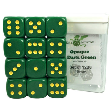 R4I - Opaque Dark Green with Yellow Ink (12d6)