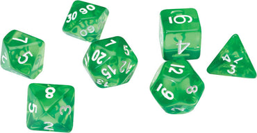 Sirius Dice - RPG 7 Die Set - Translucent Green Resin