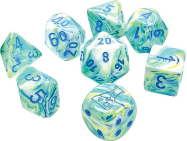 Chessex - Lab Dice - Garden/ Blue - (Polyhedral 7 Dice Set)