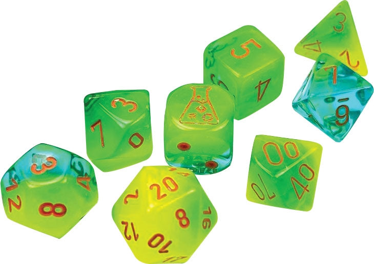 Chessex - Lab Dice - Green/Teal - (Polyhedral 7 Dice Set)