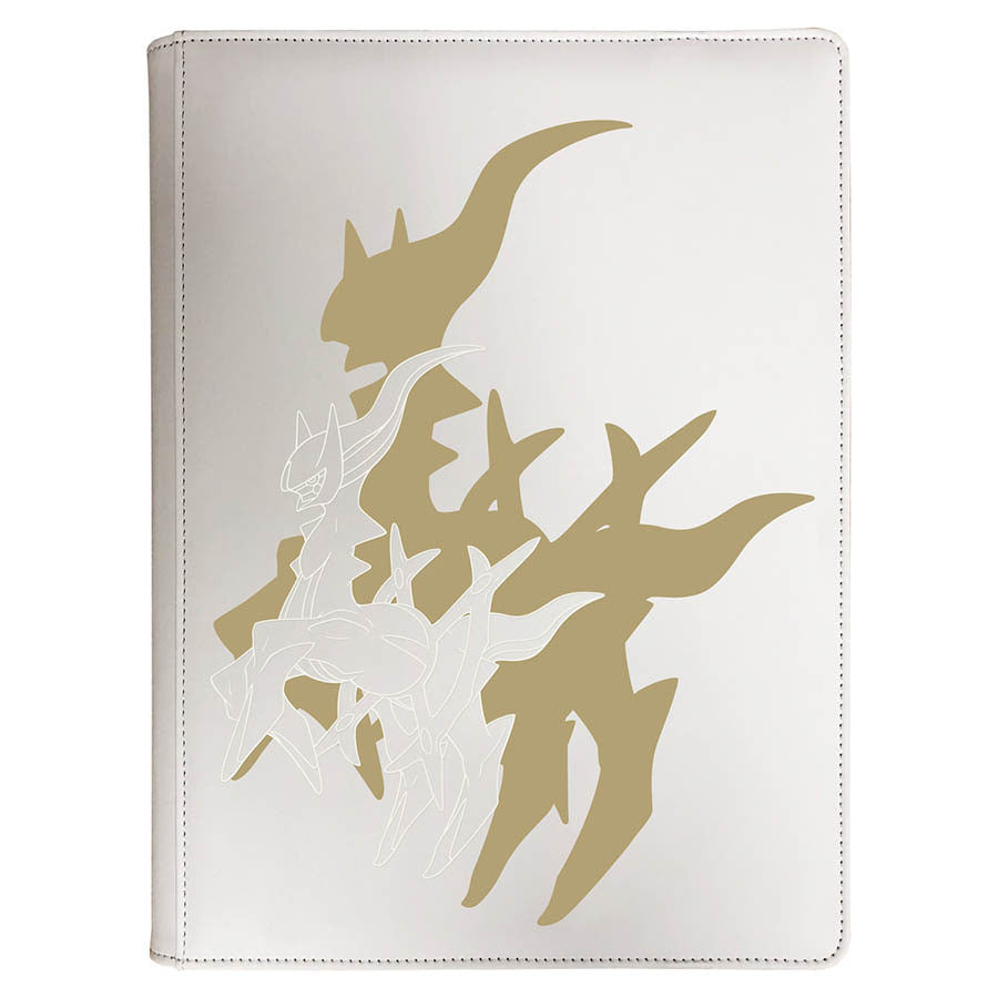 Pokemon - 9-Pocket Zippered Binder - White/Gold Arceus