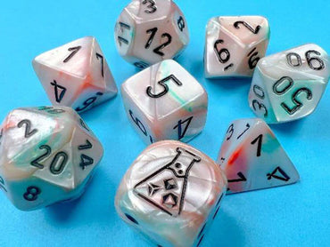 Chessex - Lab Dice - Sea Shell/Black - (Polyhedral 7 Dice Set)