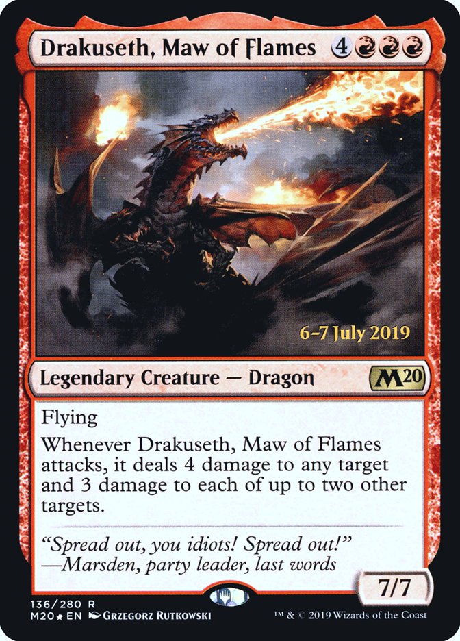 Drakuseth, Maw of Flames  [Core Set 2020 Prerelease Promos]