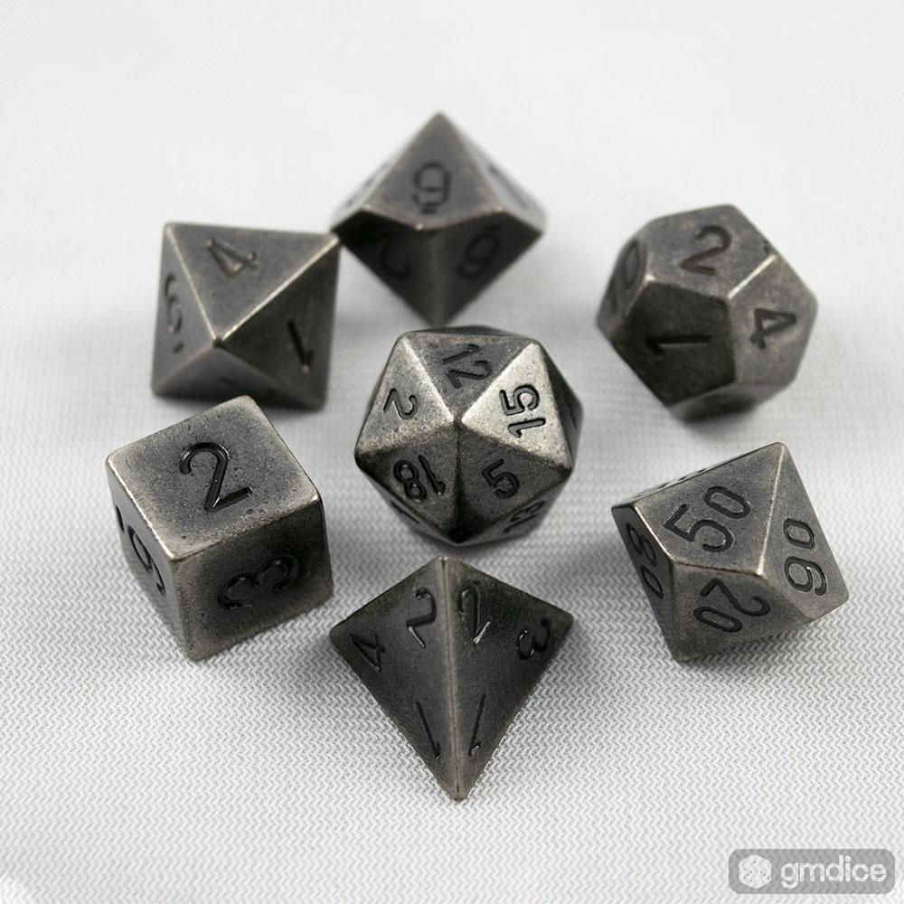 Chessex - Metal Dice - Dark Metal - 7 Die Set