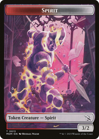 Monk // Spirit (13) Double-Sided Token [March of the Machine Tokens]