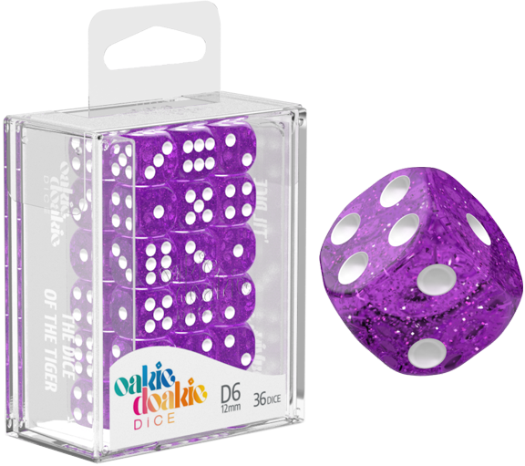 Oakie Doakie Dice - Marble - Purple (D6)