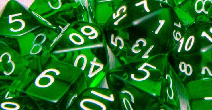 R4I - Dice - Translucent Dk Green with white numbers (15)