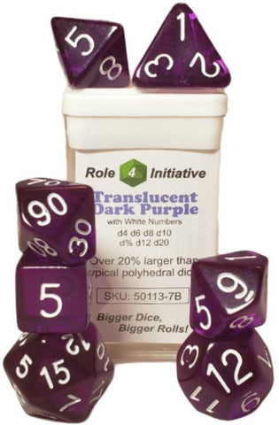 R4I - Dice - Translucent Purple with white numbers (7)