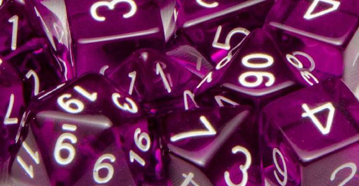 R4I - Dice - Translucent Dk Purple with white numbers (15)