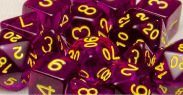 R4I - Dice - Translucent Dk Purple with yellow numbers (15)