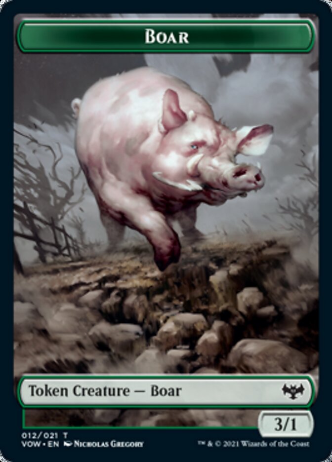 Wolf (011) // Boar Double-sided Token [Innistrad: Crimson Vow Tokens]