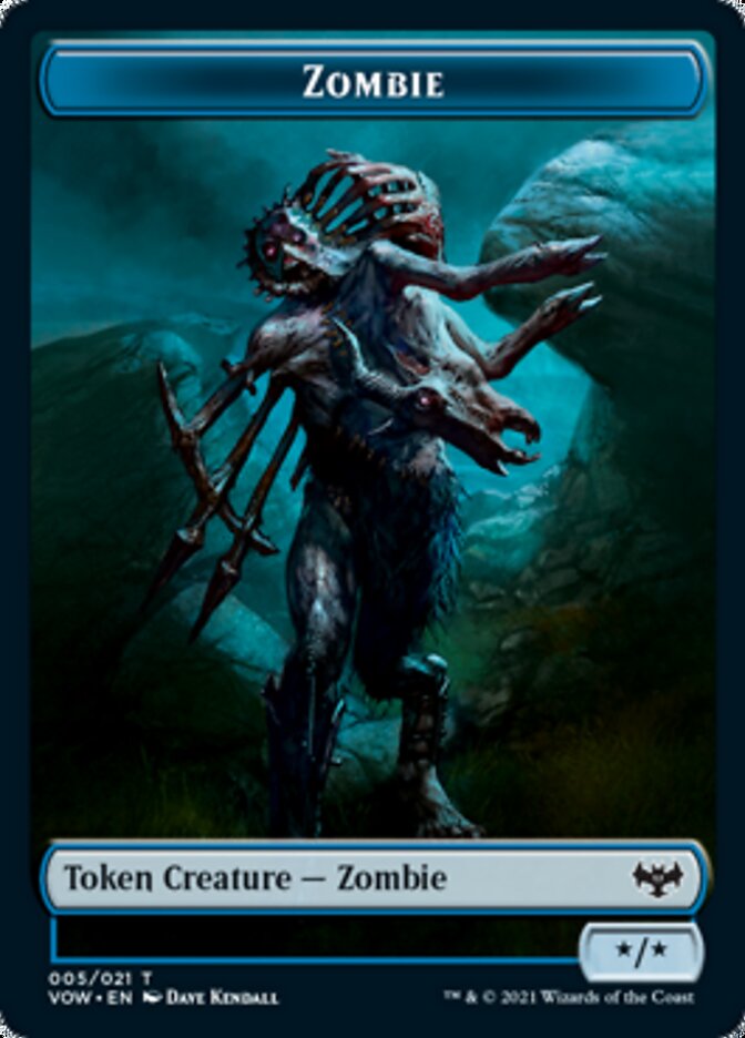 Blood // Zombie (005) Double-sided Token [Innistrad: Crimson Vow Tokens]