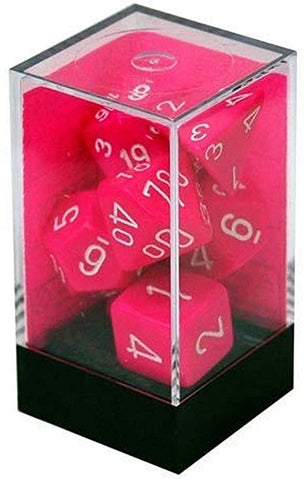 Chessex - Lab Dice 3 - Pink White - 7 Die Set