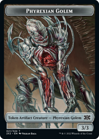 Drake // Phyrexian Golem Double-sided Token [Double Masters 2022 Tokens]