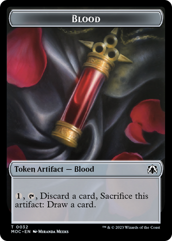 Golem // Blood Double-Sided Token [March of the Machine Commander Tokens]