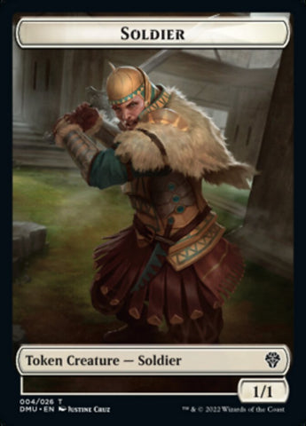 Soldier // Monk Double-sided Token [Dominaria United Tokens]