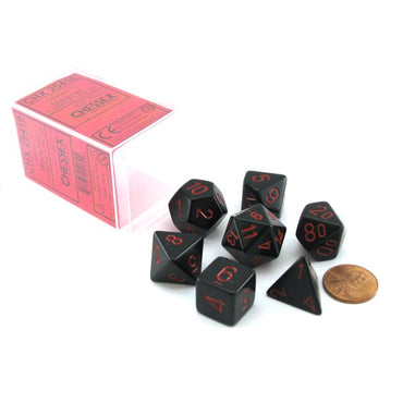 Chessex - Black/Red - 7 Die Set