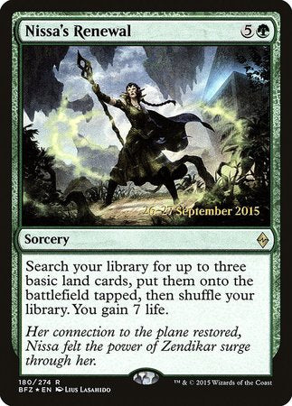 Nissa's Renewal [Battle for Zendikar Promos]