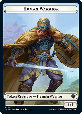 Saproling // Human Warrior Double-Sided Token [Starter Commander Decks]