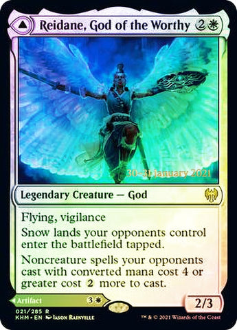 Reidane, God of the Worthy // Valkmira, Protector's Shield  [Kaldheim Prerelease Promos]