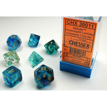 Chessex - Oceanic/Gold - 7 Die Set