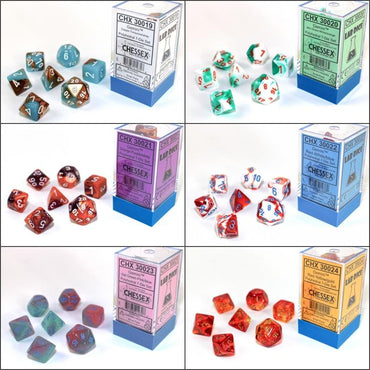 Chessex - Lab Dice 3 - Smoke/Red - 7 Die Set