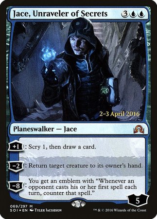 Jace, Unraveler of Secrets [Shadows over Innistrad Promos]