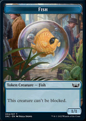 Fish // Rhino Warrior Double-sided Token [Streets of New Capenna Tokens]