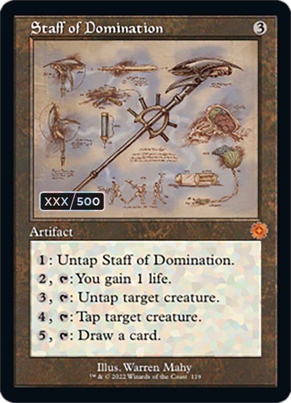 Staff of Domination (Retro Schematic) (Serial Numbered) [The Brothers' War Retro Artifacts]