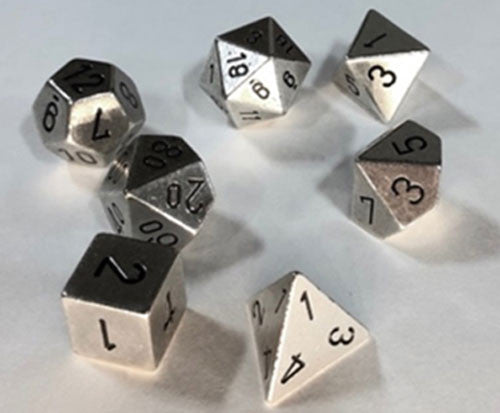 Chessex - Metal Dice - Silver - 7 Die Set