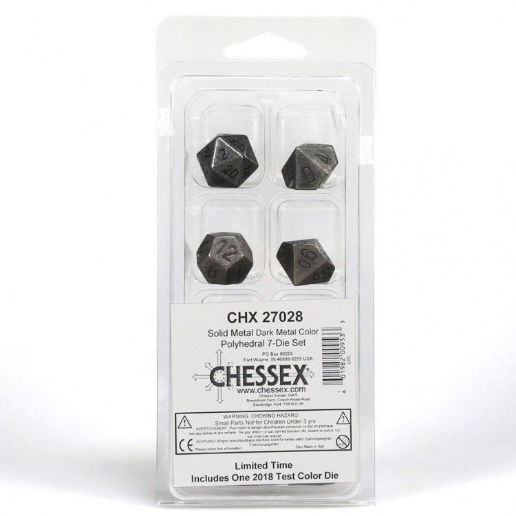 Chessex - Metal Dice - Old Brass - 7 Die Set